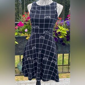 🐈‍⬛ Pusheen Lovers~ Black and White Grid Dress